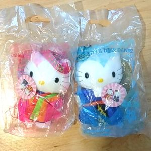 Hello Kitty Korean Wedding Plush Set New Vintage